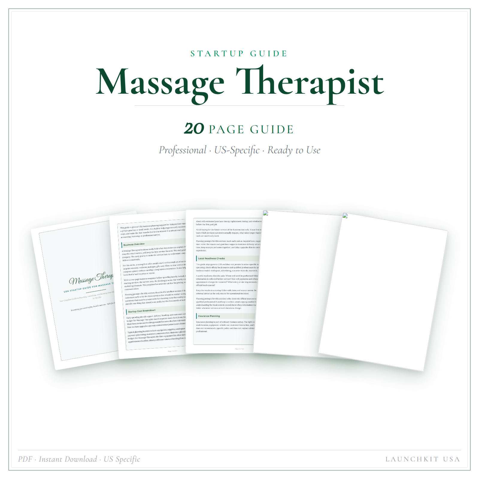 Startup Guide for Massage Therapist
