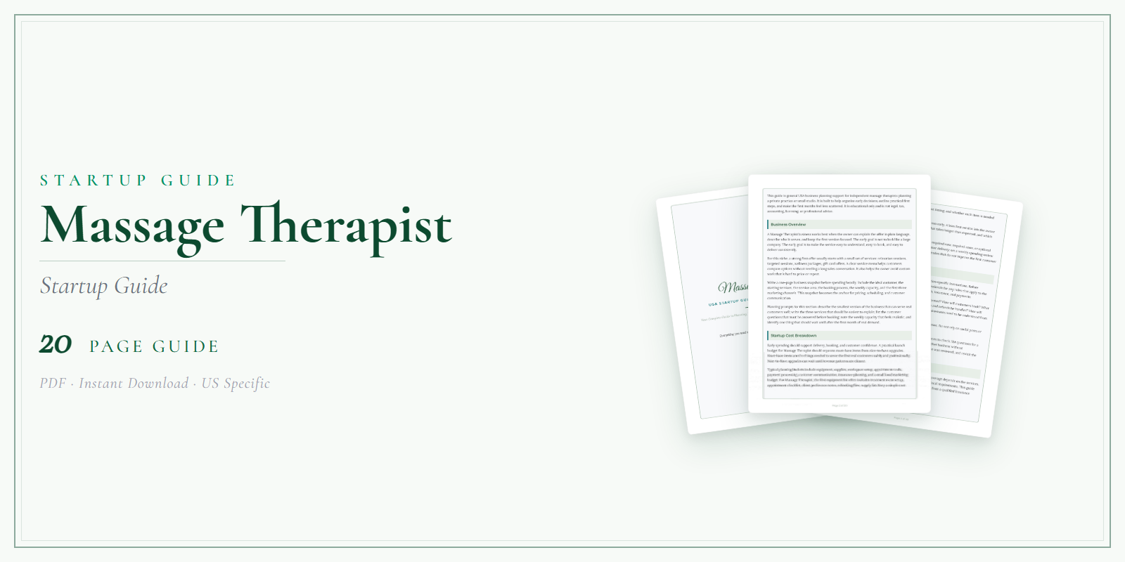 Massage Therapist Startup Guide product preview