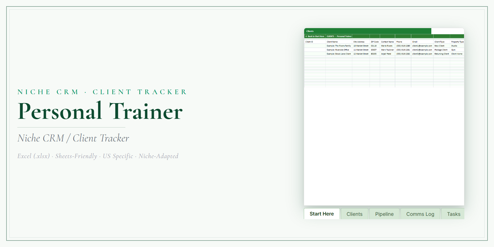 Personal Trainer Client Tracker product preview