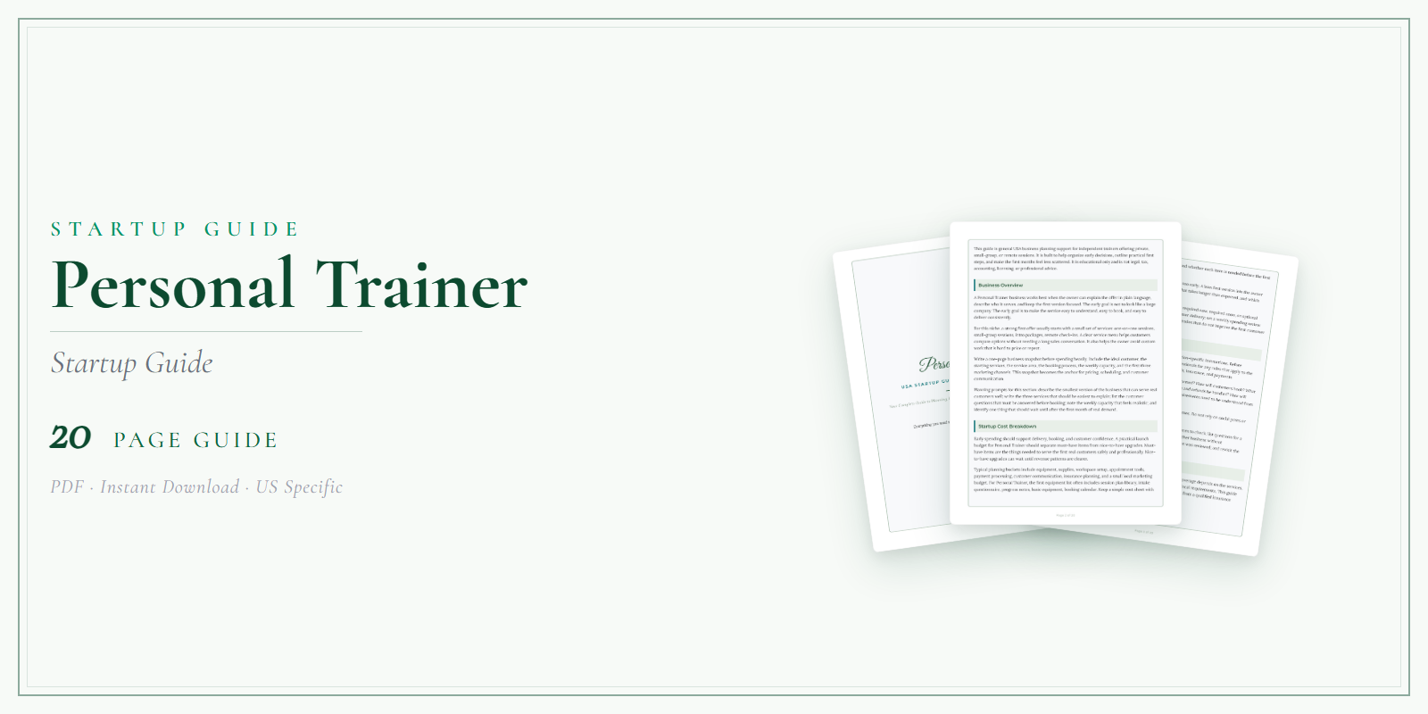 Personal Trainer Startup Guide product preview
