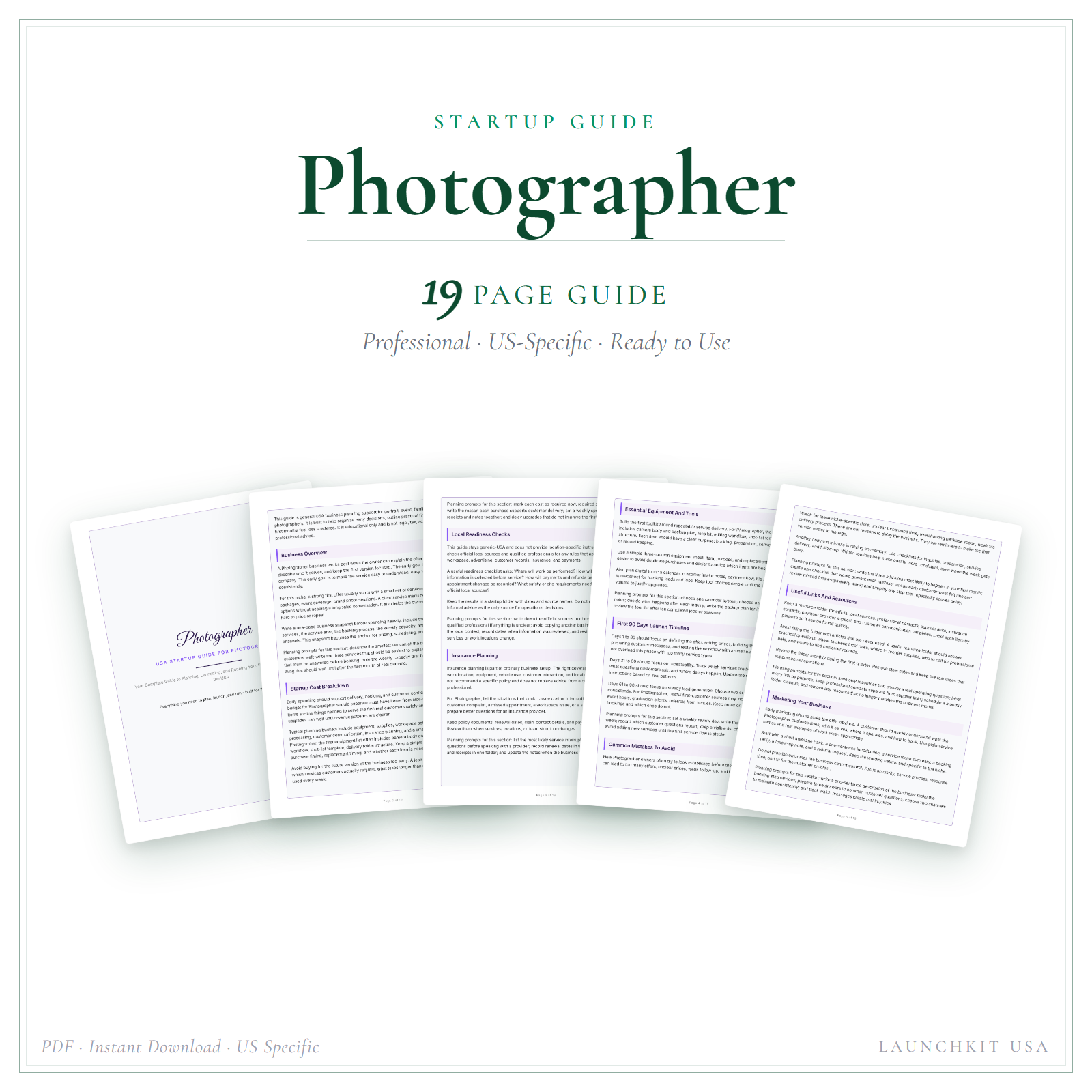 Startup Guide for Photographer