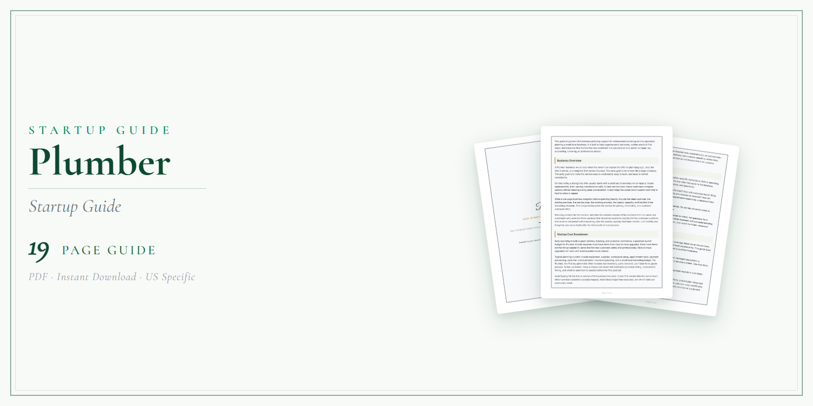 Plumber Startup Guide product preview